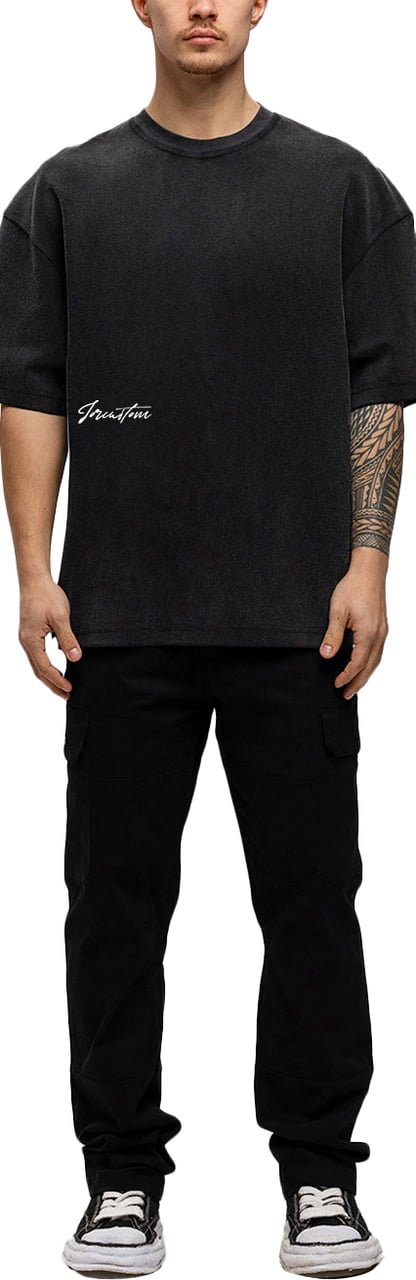 JORCUSTOM Outline Oversized T-Shirt AcidGrey Grijs