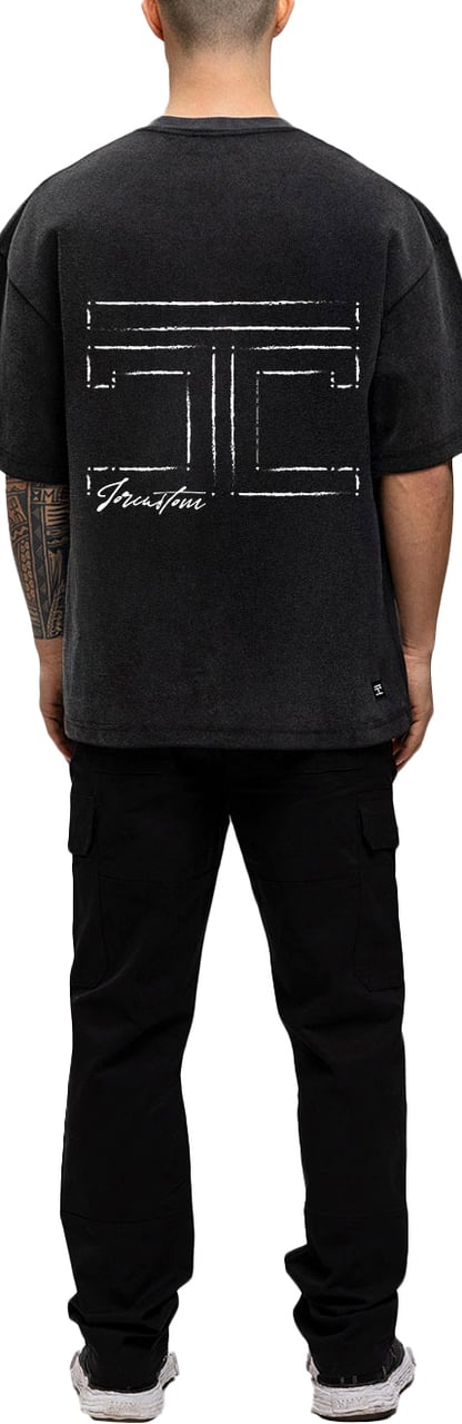 JORCUSTOM Outline Oversized T-Shirt AcidGrey Grijs