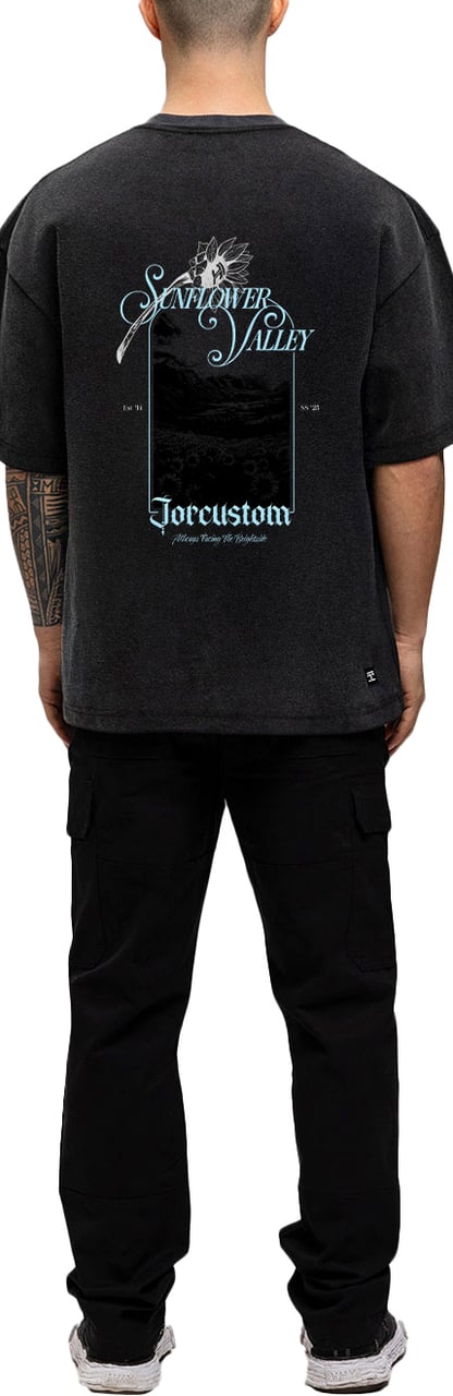 JORCUSTOM Sunflower Oversized T-Shirt AcidGre Grijs