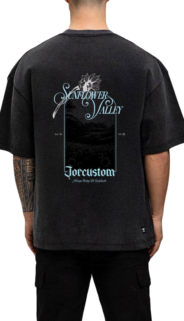 JORCUSTOM Sunflower Oversized T-Shirt AcidGre Grijs