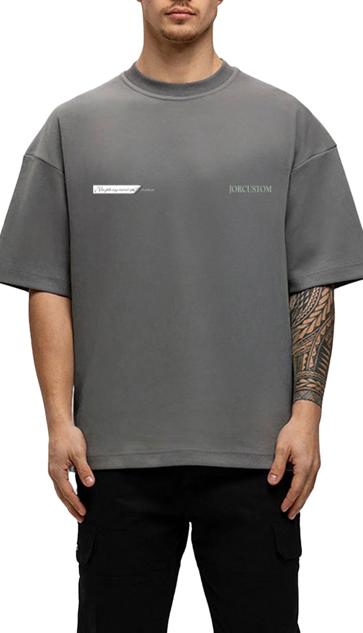 JORCUSTOM AngelTwo Oversized T-Shirt Antracit Grijs