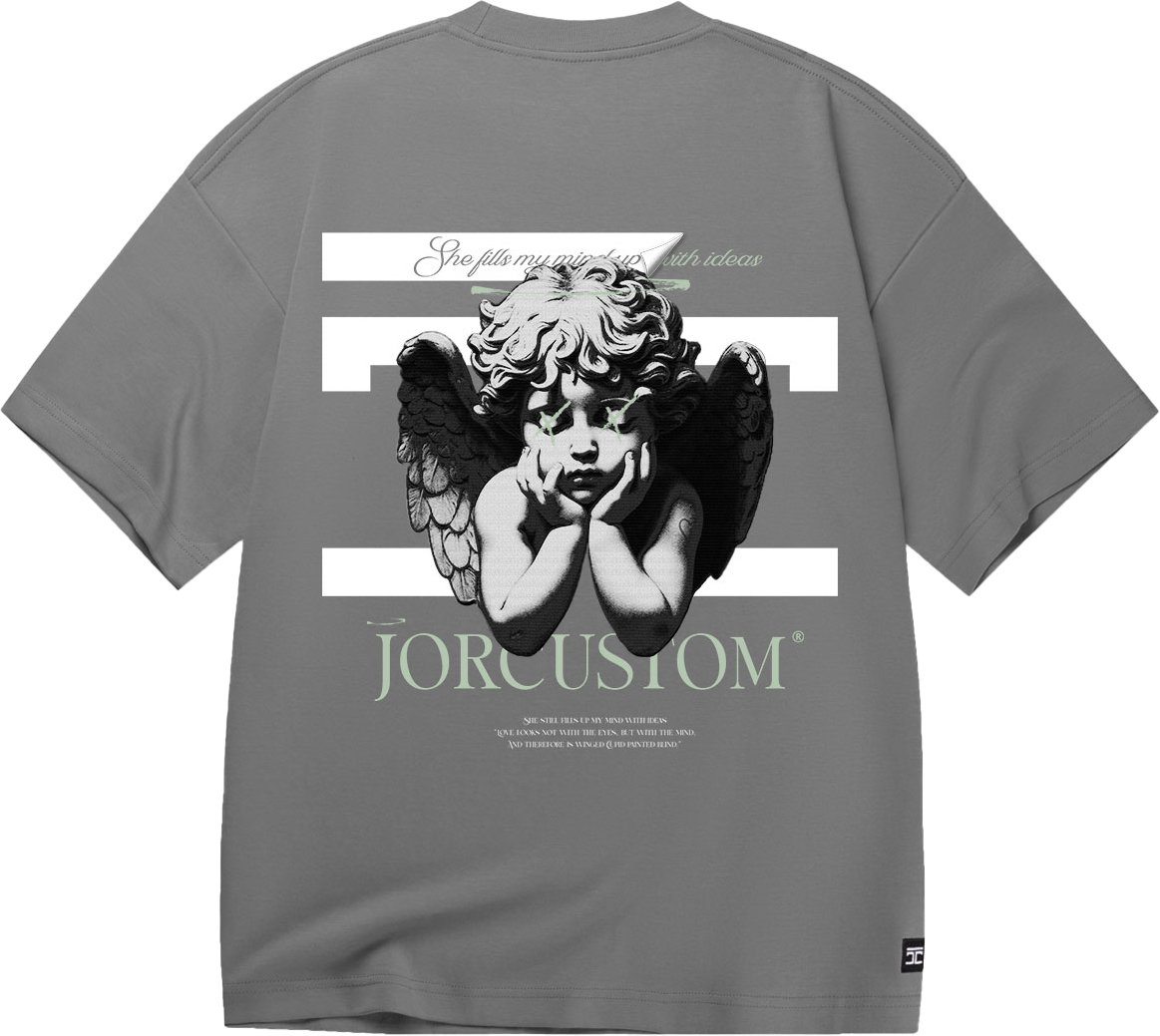 JORCUSTOM AngelTwo Oversized T-Shirt Antracit Grijs