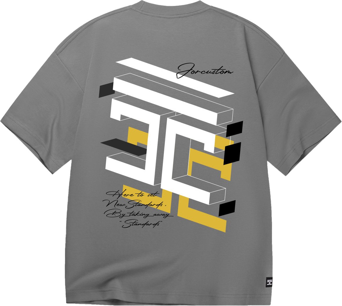 JORCUSTOM Assembly Oversized T-Shirt Antracit Grijs