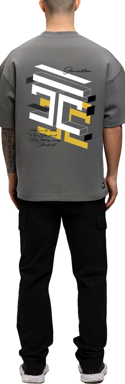 JORCUSTOM Assembly Oversized T-Shirt Antracit Grijs