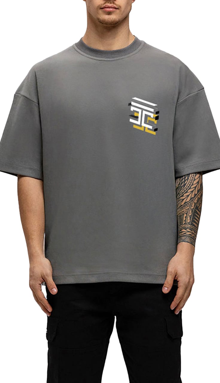 JORCUSTOM Assembly Oversized T-Shirt Antracit Grijs