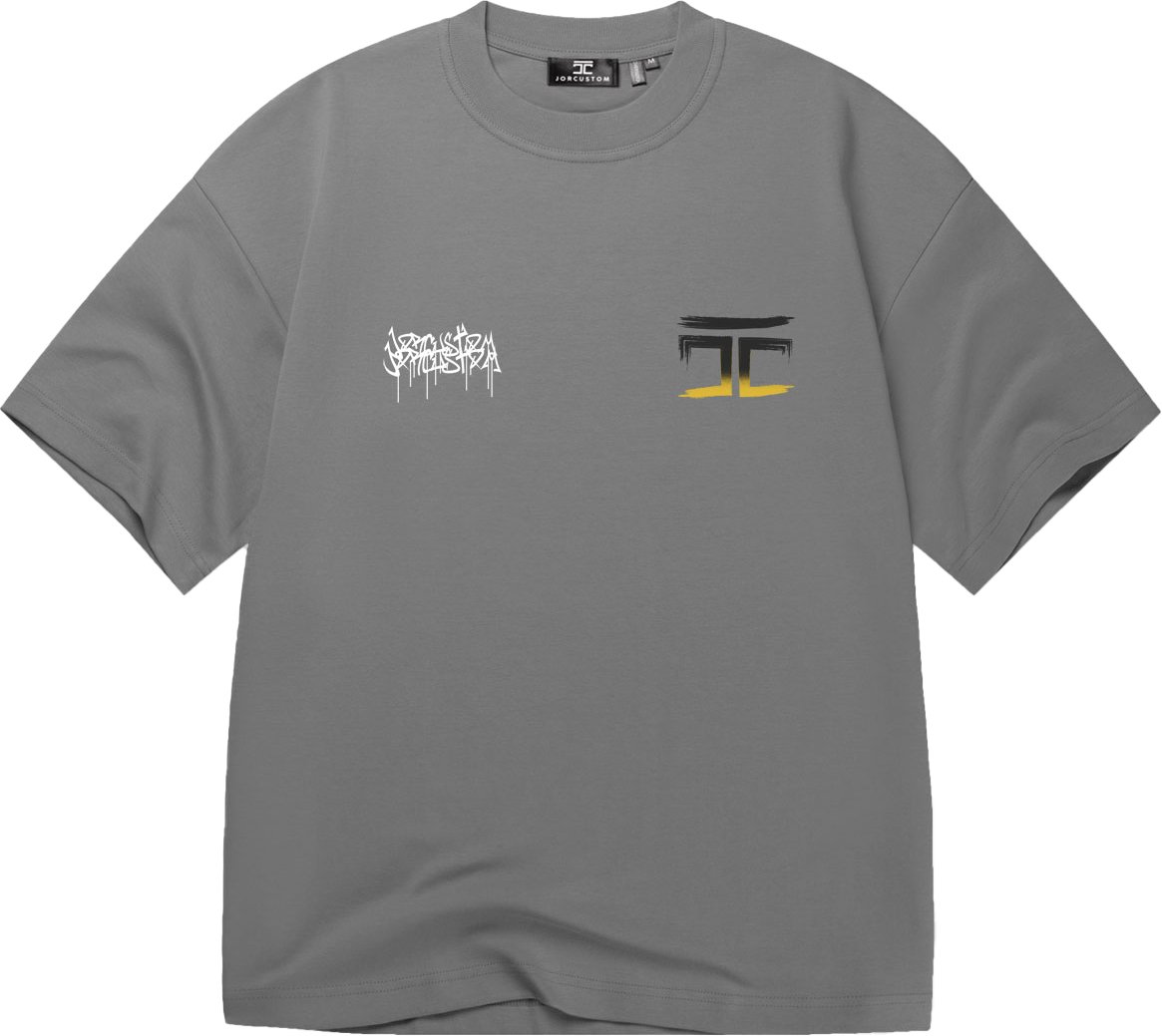 JORCUSTOM Graffiti Oversized T-Shirt Antracit Grijs
