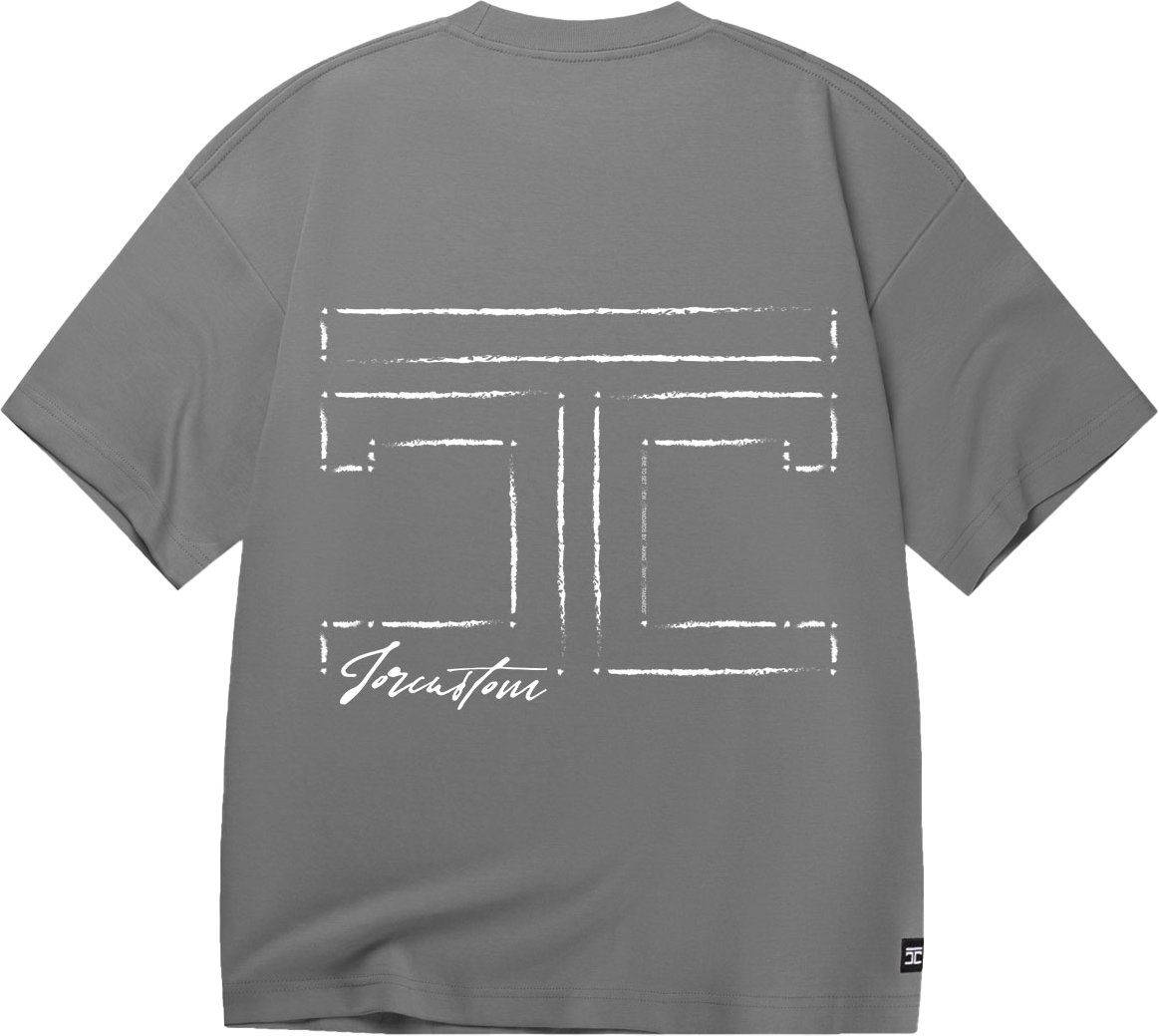 JORCUSTOM Outline Oversized T-Shirt Antracite Grijs