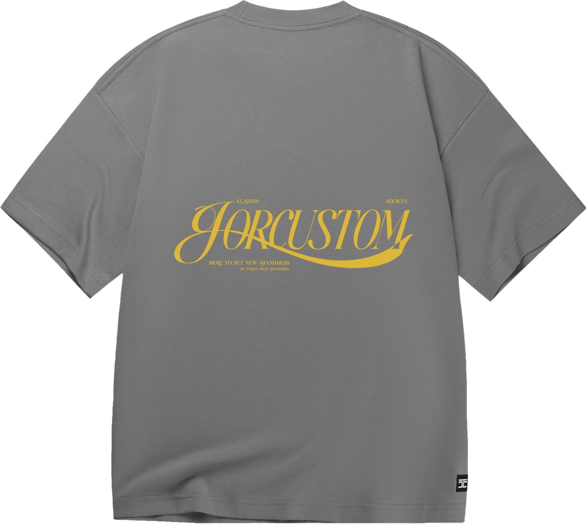 JORCUSTOM Script Oversized T-Shirt Antracite Grijs