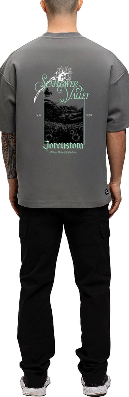 JORCUSTOM Sunflower Oversized T-Shirt Antraci Grijs