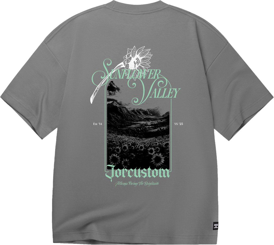 JORCUSTOM Sunflower Oversized T-Shirt Antraci Grijs