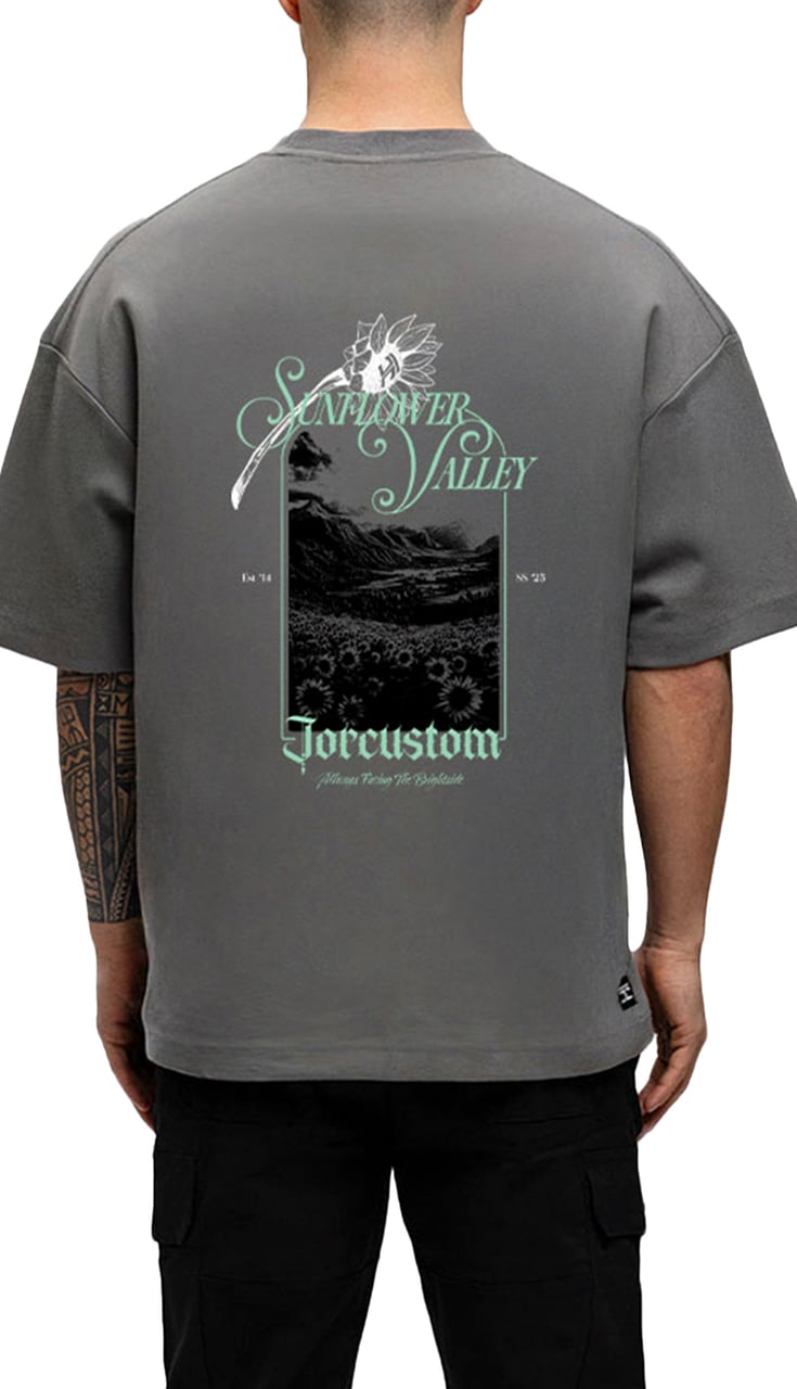 JORCUSTOM Sunflower Oversized T-Shirt Antraci Grijs