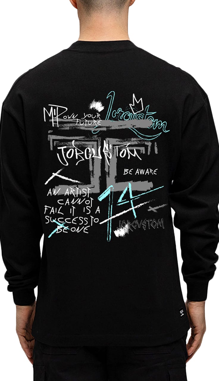 JORCUSTOM Artist Longsleeve T-Shirt Black Zwart