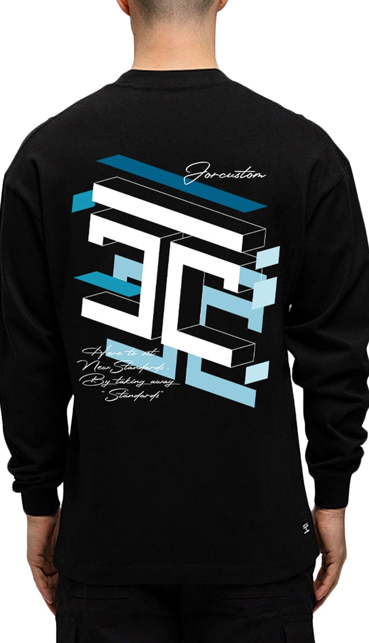 JORCUSTOM Assembly Longsleeve T-Shirt Black Zwart