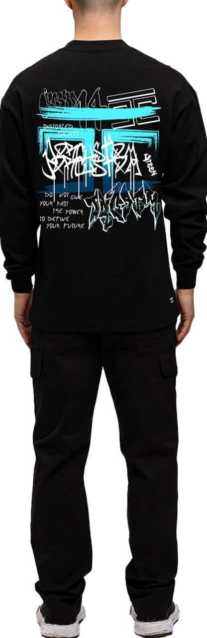 JORCUSTOM Graffiti Longsleeve T-Shirt Black Zwart