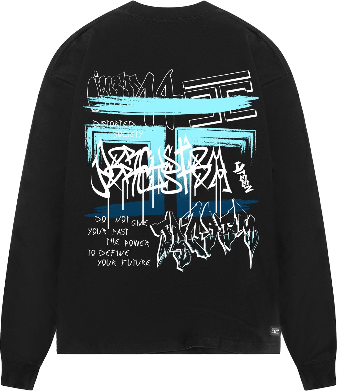 JORCUSTOM Graffiti Longsleeve T-Shirt Black Zwart