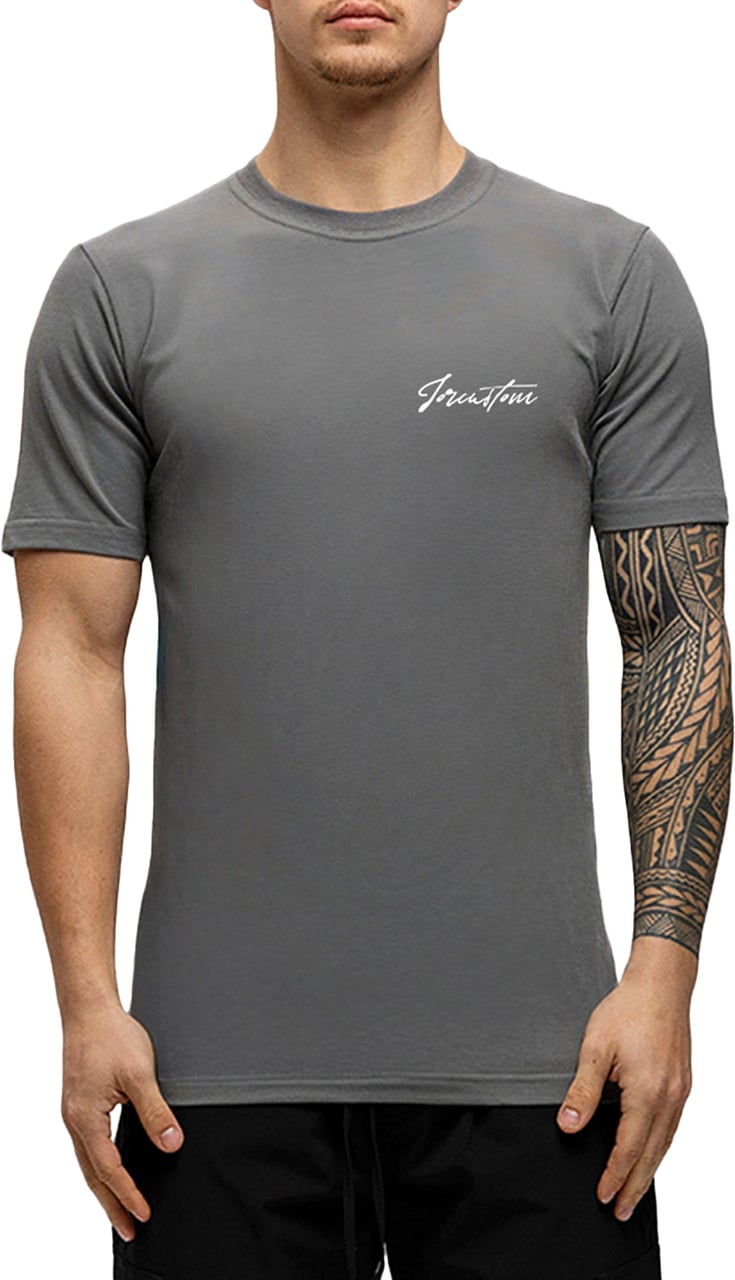 JORCUSTOM NewStand Slim Fit T-Shirt Antracite Zwart
