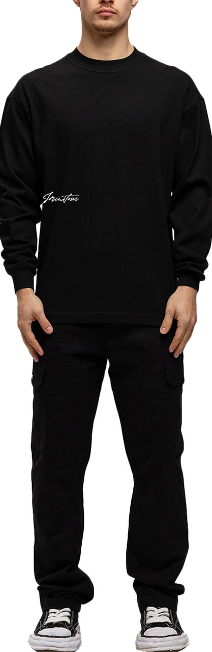 JORCUSTOM Outline Longsleeve T-Shirt Black Zwart