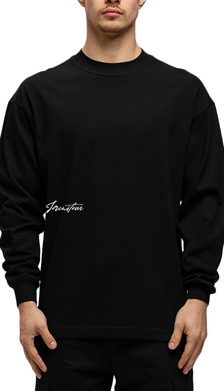 JORCUSTOM Outline Longsleeve T-Shirt Black Zwart