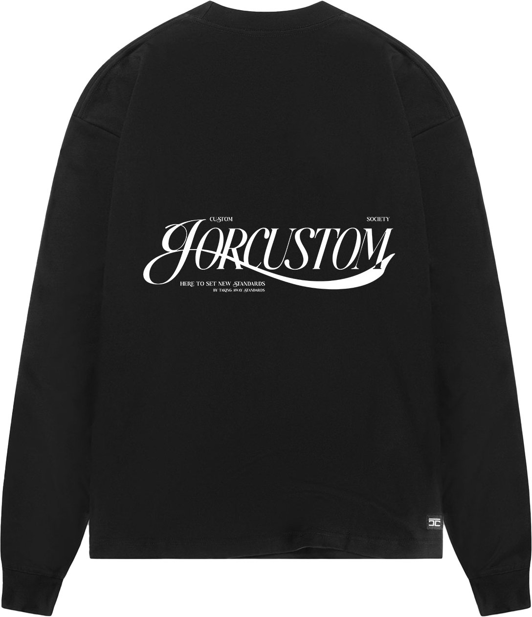 JORCUSTOM Script Longsleeve T-Shirt Black Zwart