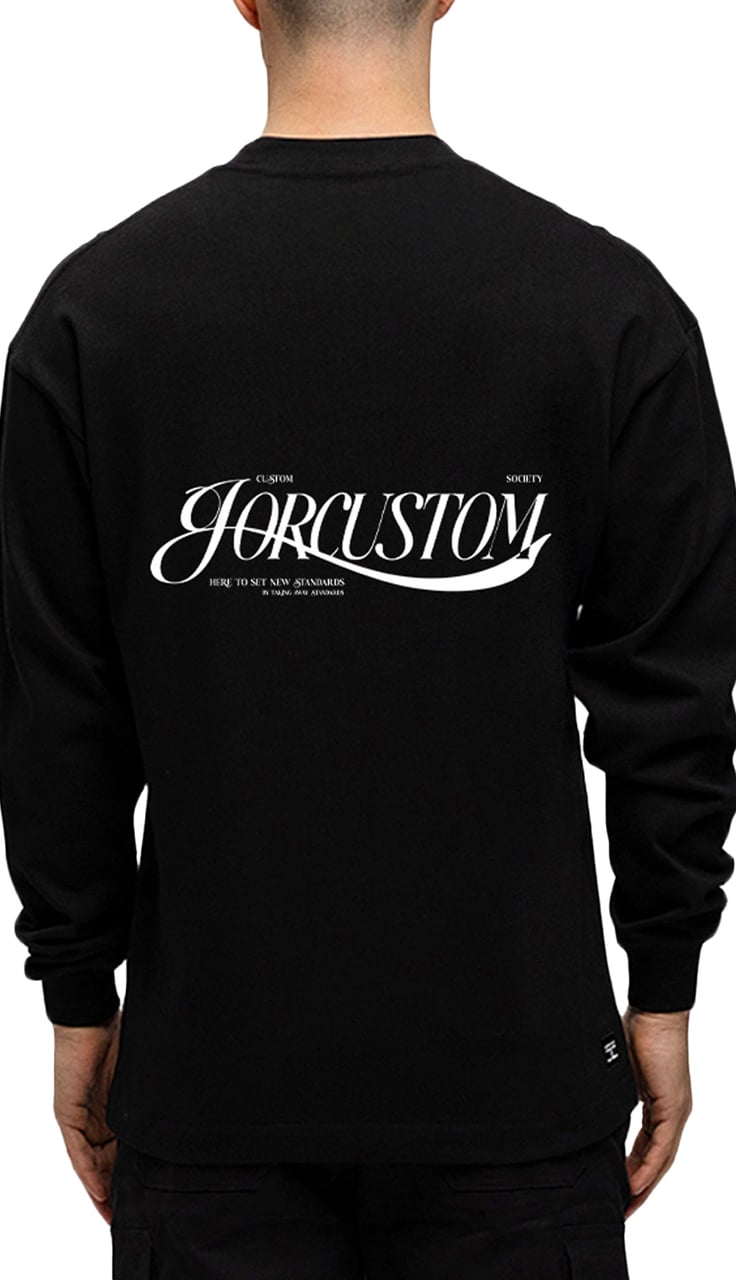 JORCUSTOM Script Longsleeve T-Shirt Black Zwart