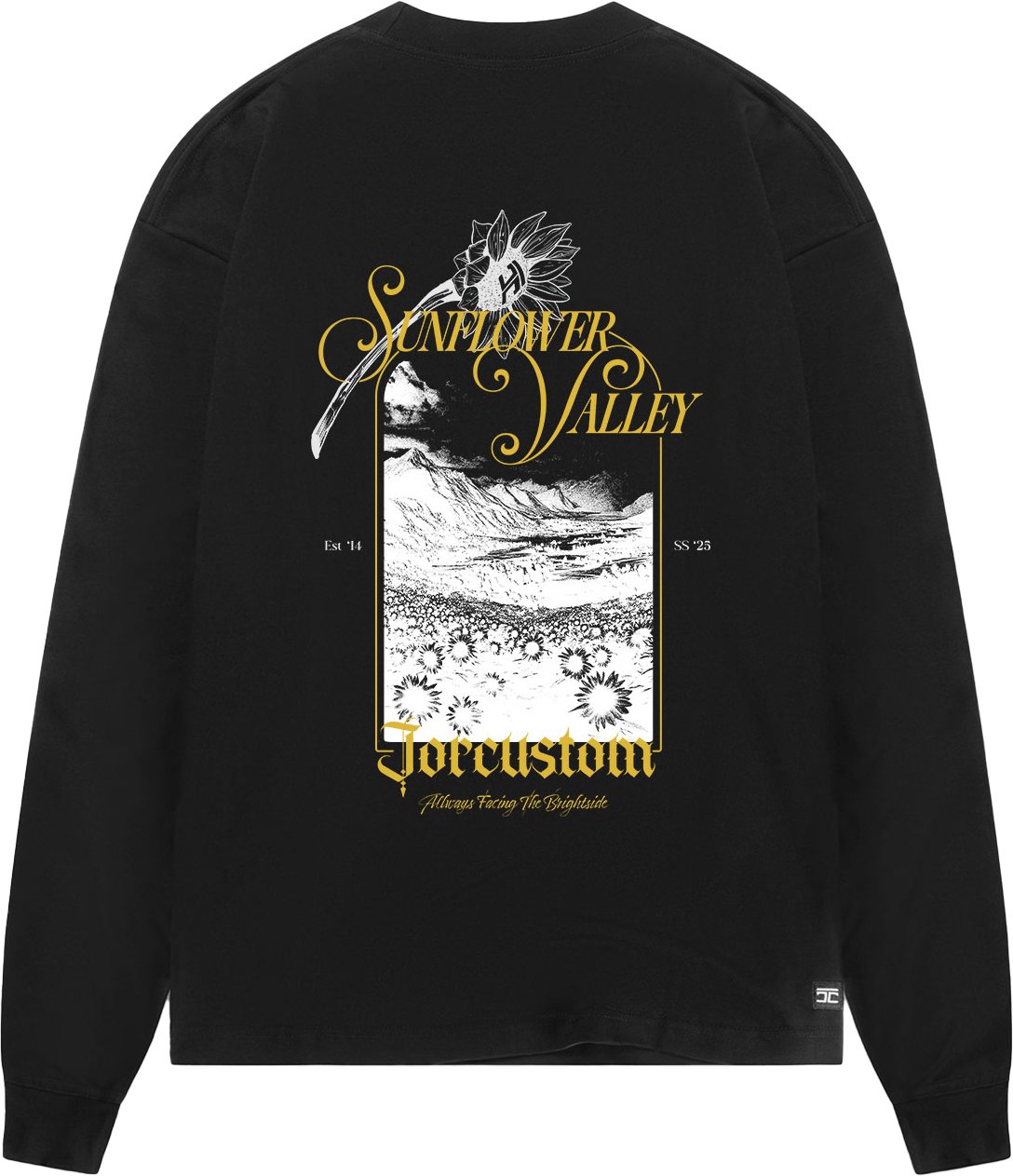 JORCUSTOM Sunflower Longsleeve T-Shirt Black Zwart