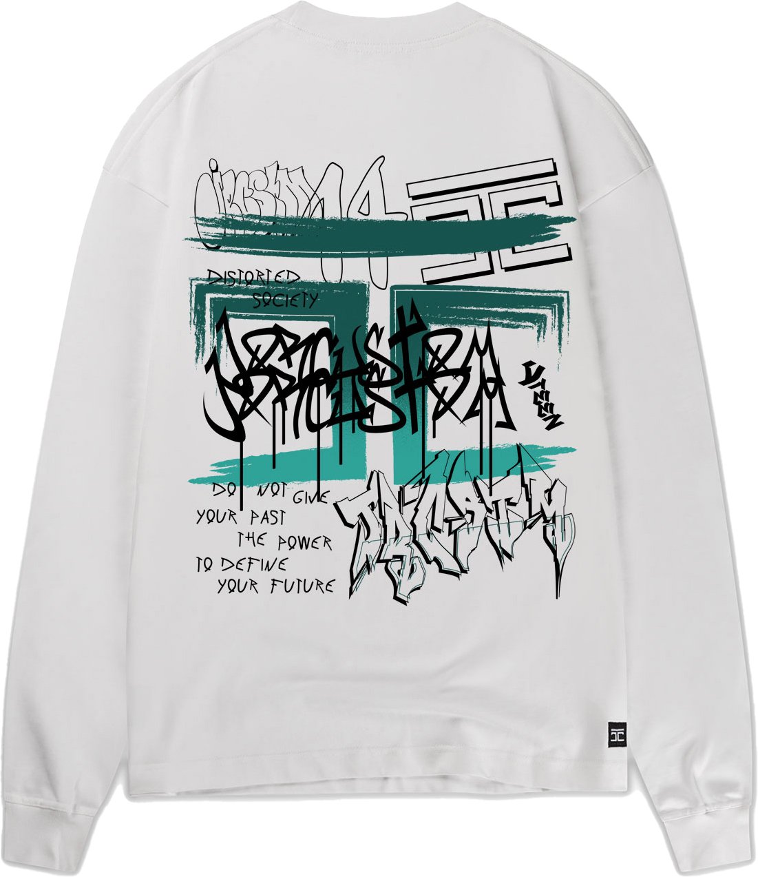 JORCUSTOM Graffiti Longsleeve T-Shirt White Wit