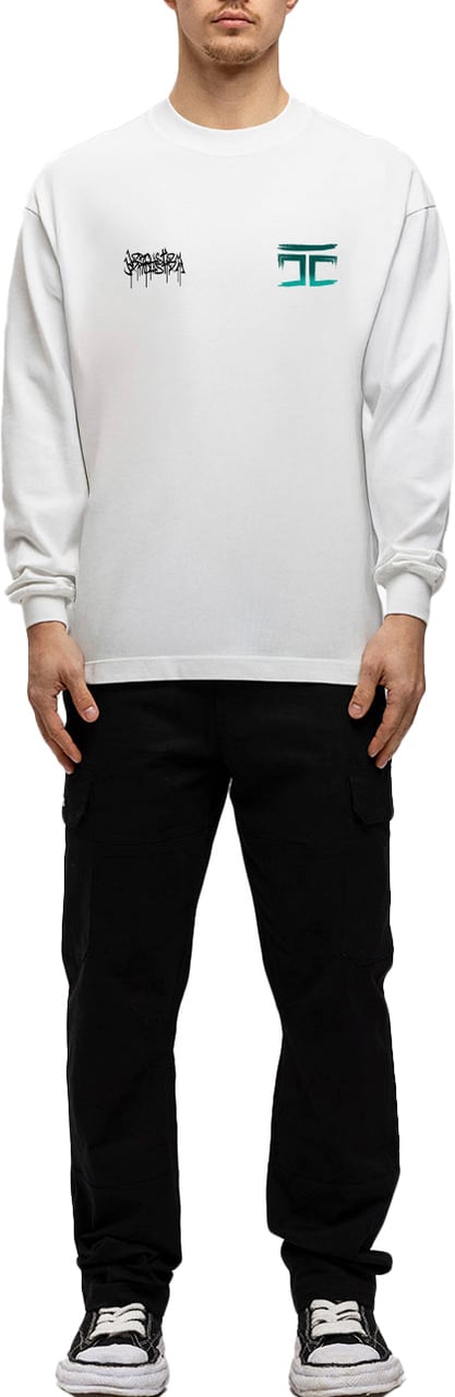 JORCUSTOM Graffiti Longsleeve T-Shirt White Wit