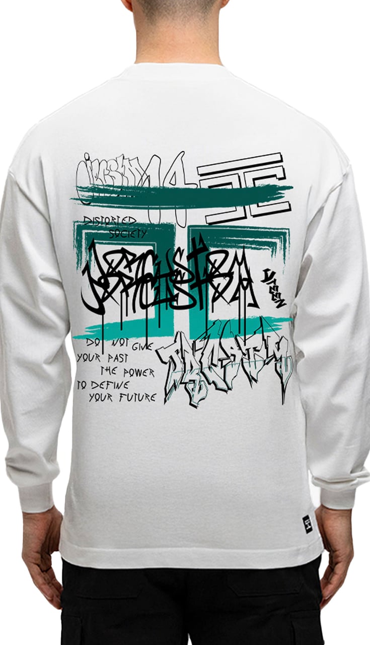 JORCUSTOM Graffiti Longsleeve T-Shirt White Wit