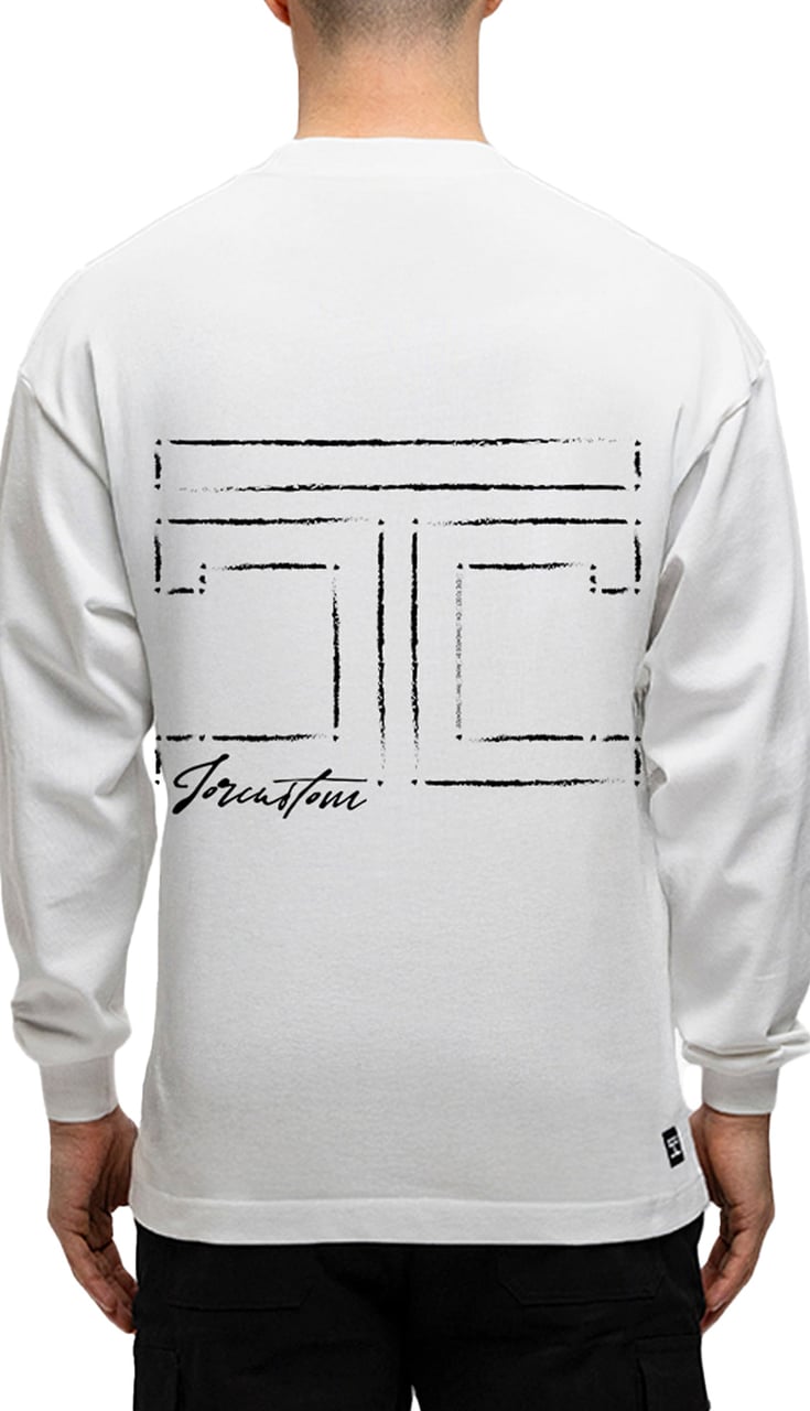 JORCUSTOM Outline Longsleeve T-Shirt White Wit