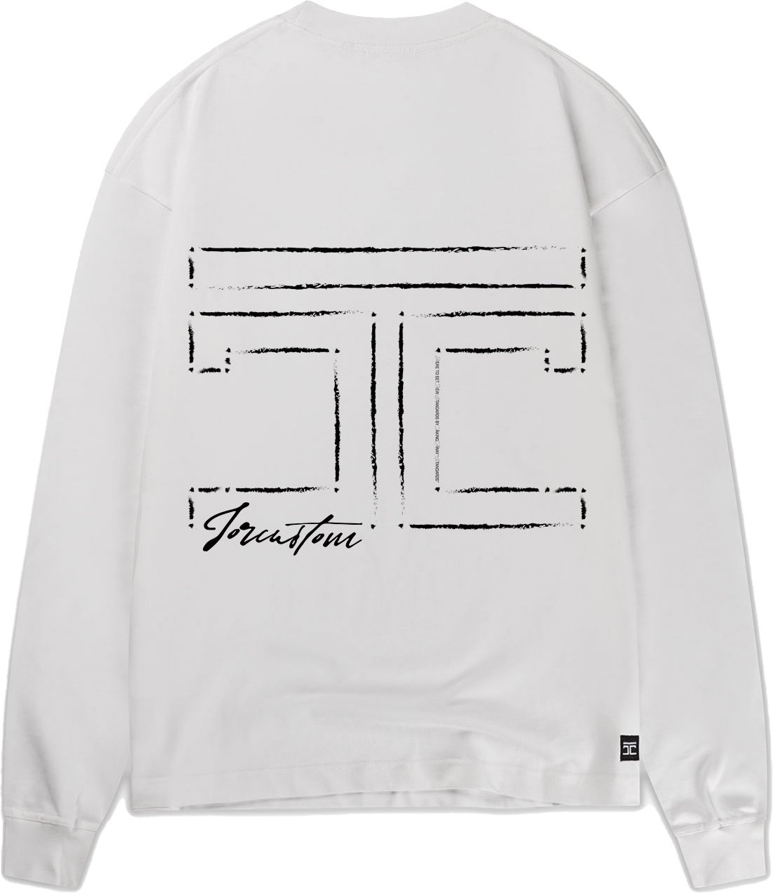 JORCUSTOM Outline Longsleeve T-Shirt White Wit
