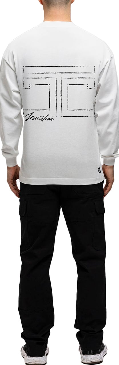 JORCUSTOM Outline Longsleeve T-Shirt White Wit