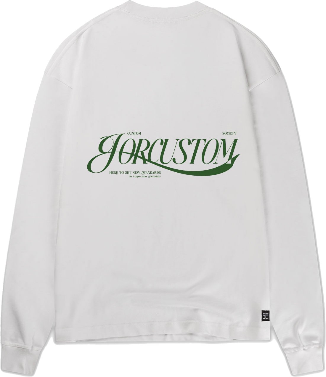 JORCUSTOM Script Longsleeve T-Shirt White Wit