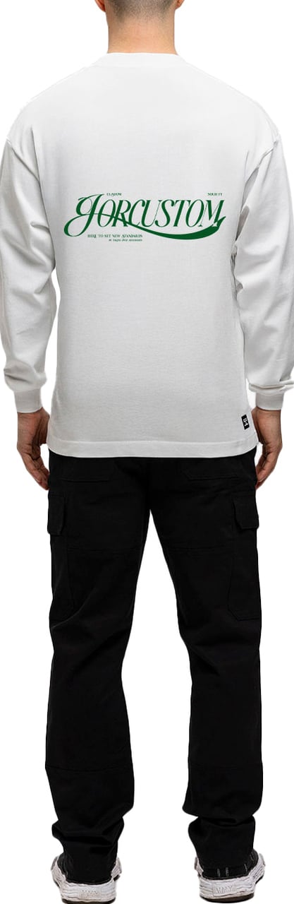 JORCUSTOM Script Longsleeve T-Shirt White Wit