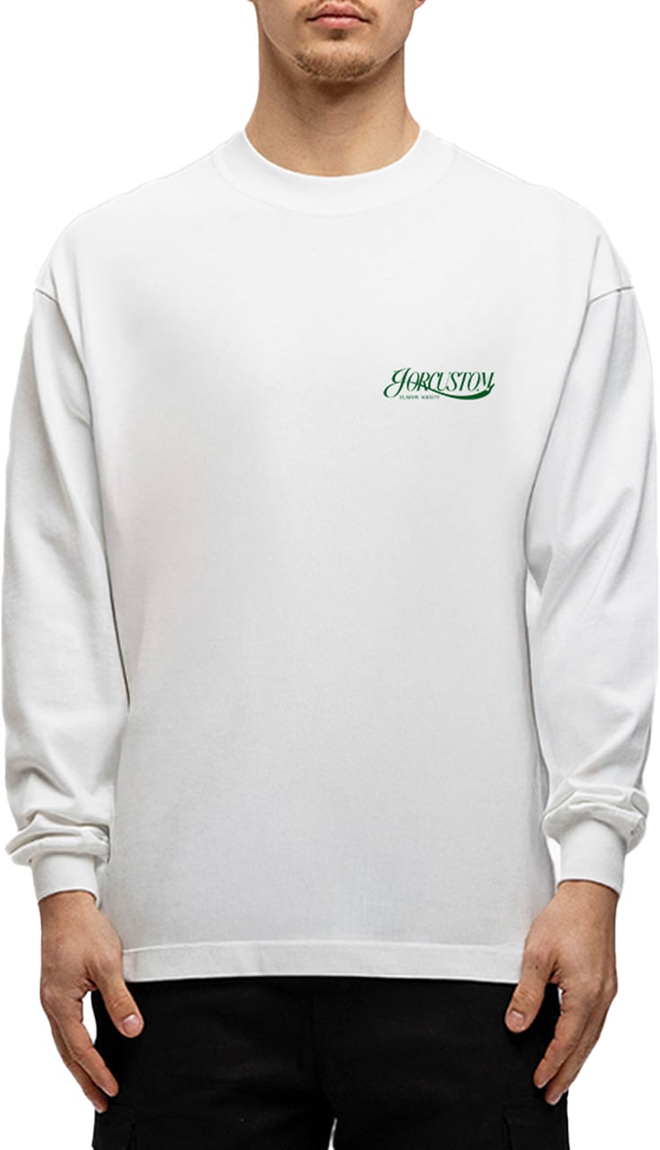 JORCUSTOM Script Longsleeve T-Shirt White Wit