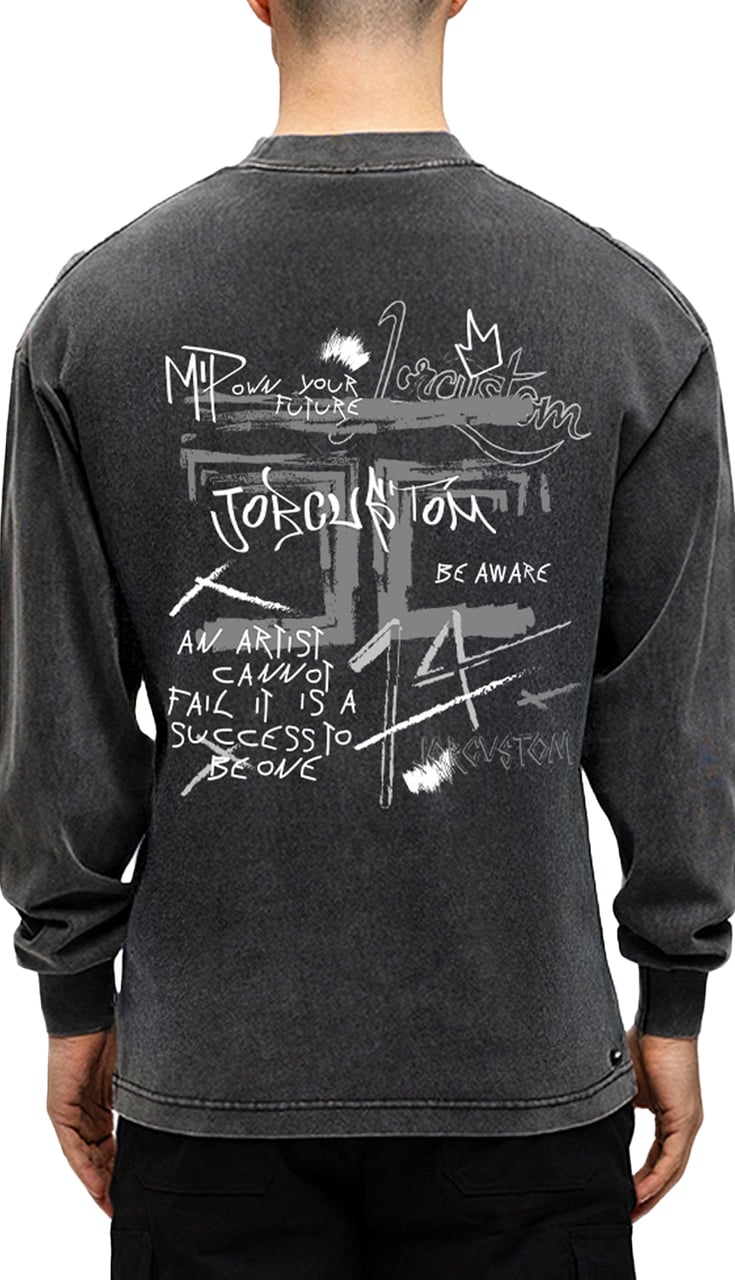 JORCUSTOM Artist Longsleeve T-Shirt AcidGrey Grijs