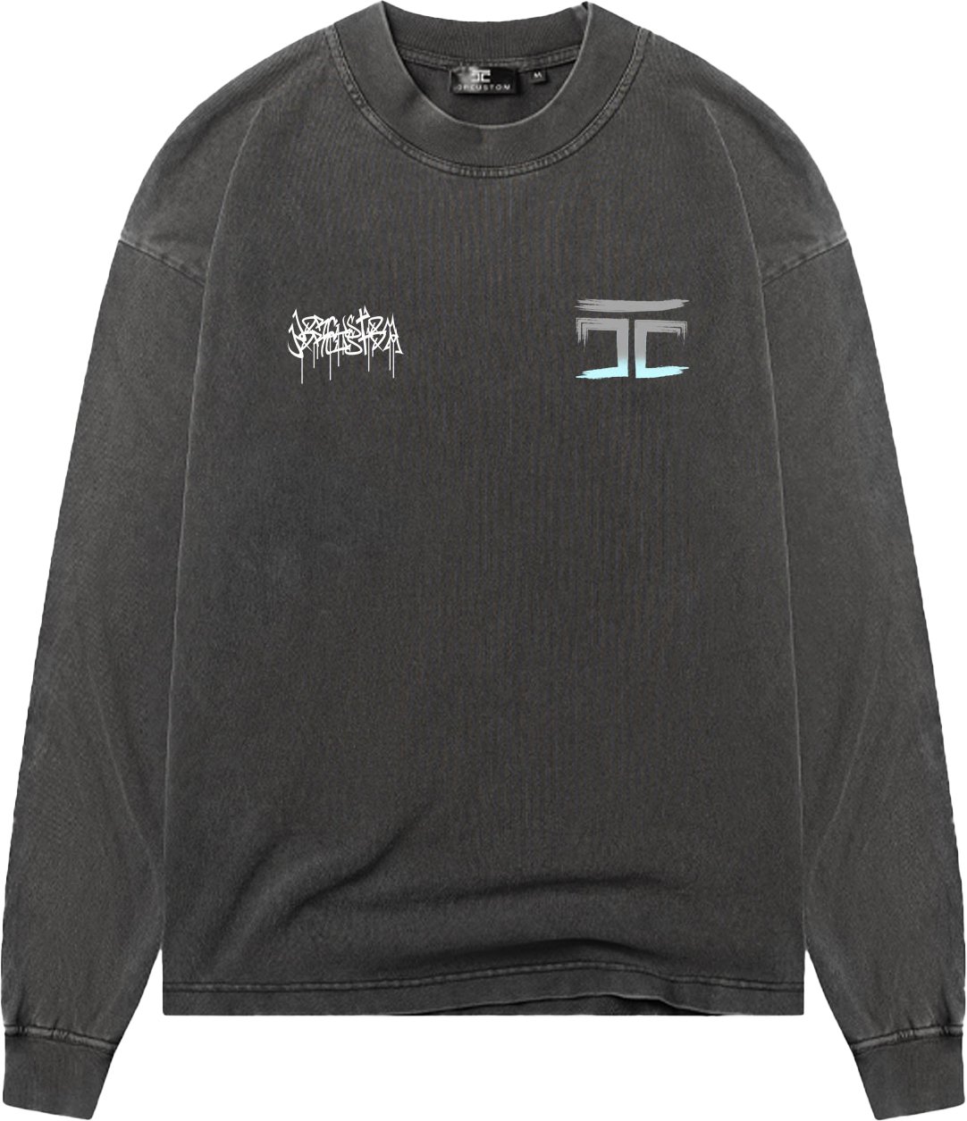 JORCUSTOM Graffiti Longsleeve T-Shirt Acid Grijs