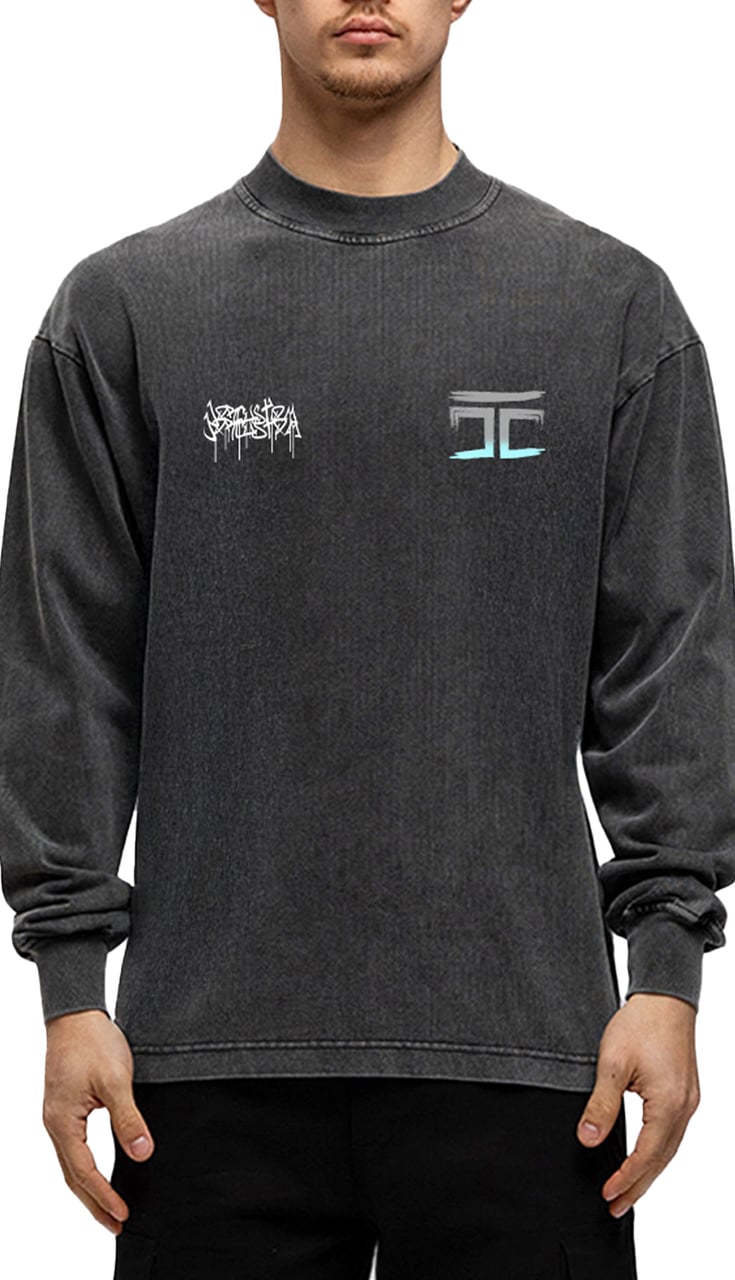 JORCUSTOM Graffiti Longsleeve T-Shirt Acid Grijs