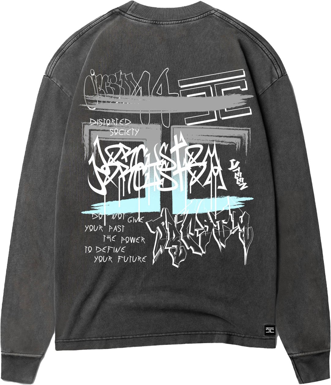 JORCUSTOM Graffiti Longsleeve T-Shirt Acid Grijs
