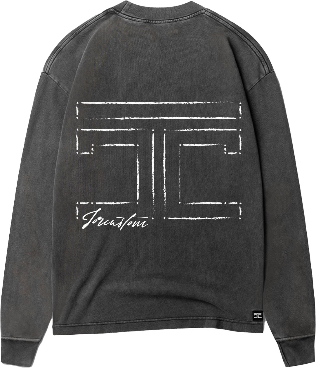 JORCUSTOM Outline Longsleeve T-Shirt AcidGrey Grijs