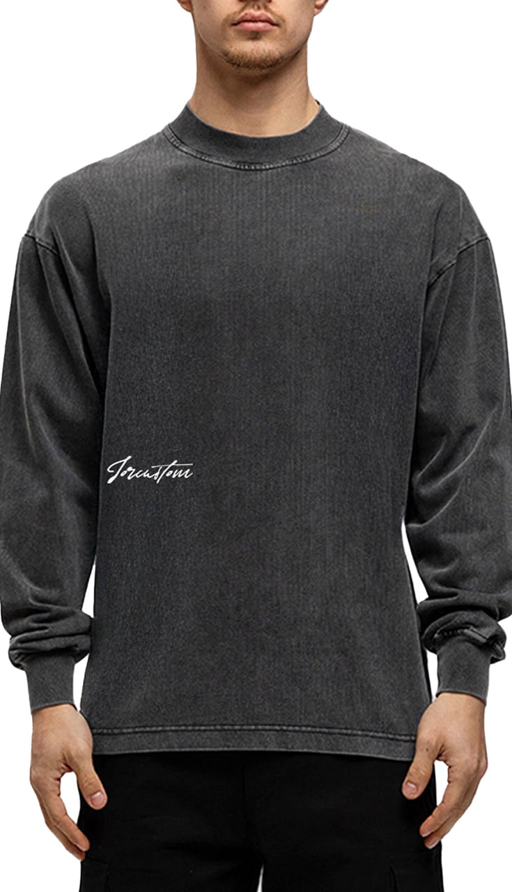 JORCUSTOM Outline Longsleeve T-Shirt AcidGrey Grijs