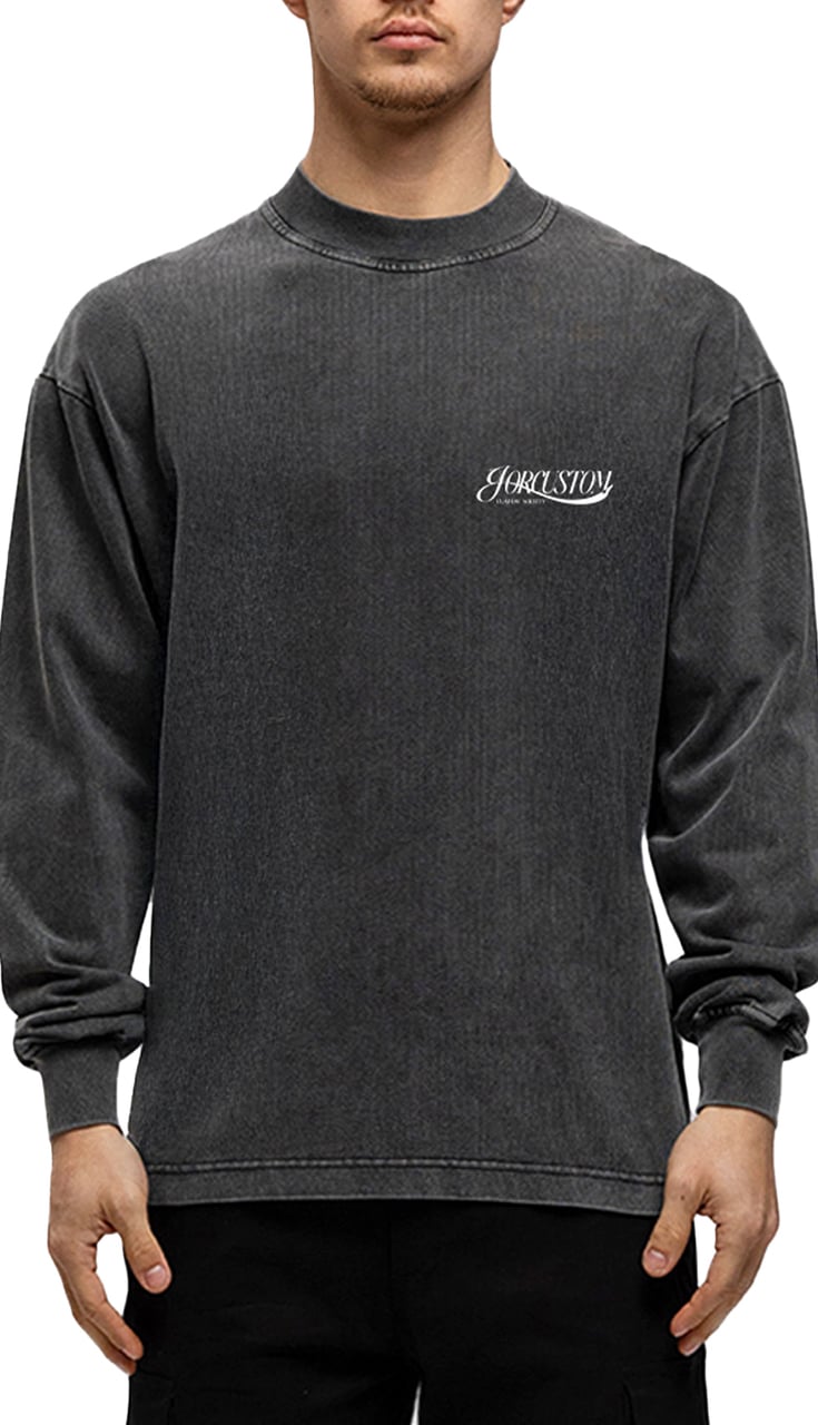 JORCUSTOM Script Longsleeve T-Shirt AcidGrey Grijs