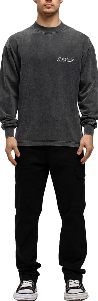 JORCUSTOM Script Longsleeve T-Shirt AcidGrey Grijs