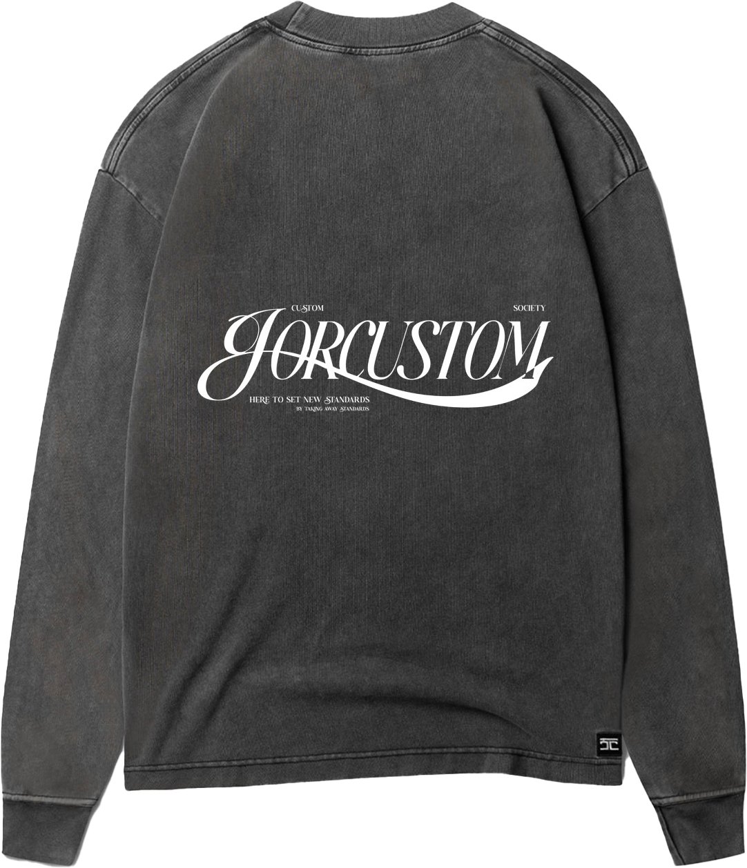 JORCUSTOM Script Longsleeve T-Shirt AcidGrey Grijs