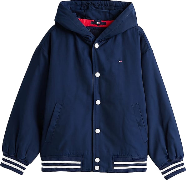 Tommy Hilfiger Graphic Hooded Bomber Blauw