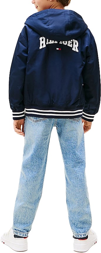 Tommy Hilfiger Graphic Hooded Bomber Blauw