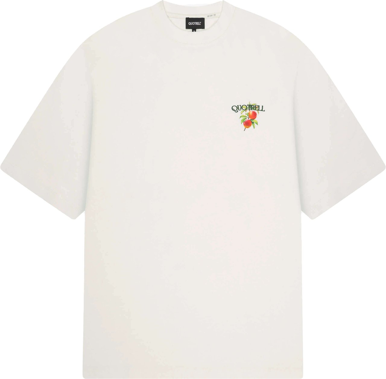 Quotrell Peaches Tee | Off White/green Wit