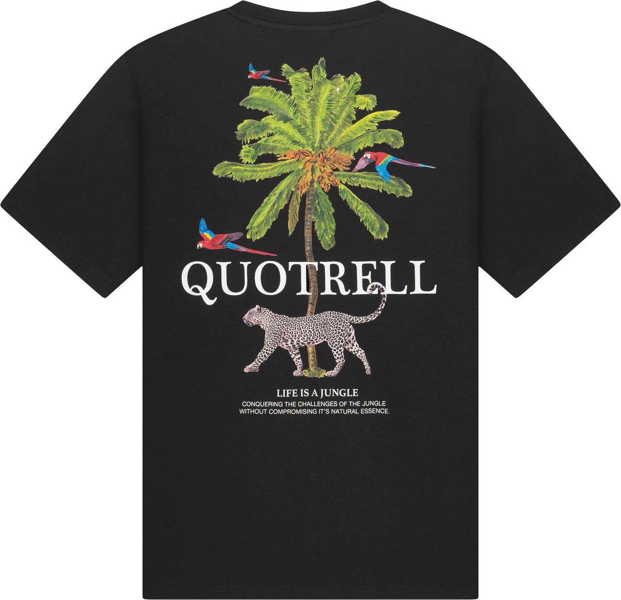Quotrell Jungle Tee | Black/white Zwart