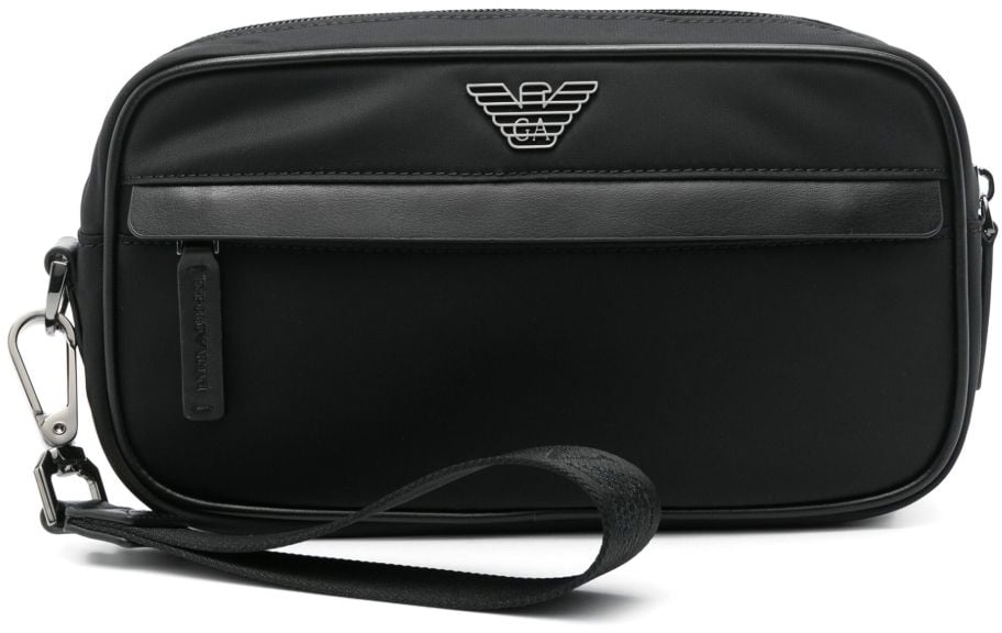 Emporio Armani EMPORIO ARMANI NYLON TOILETRY BAG Zwart
