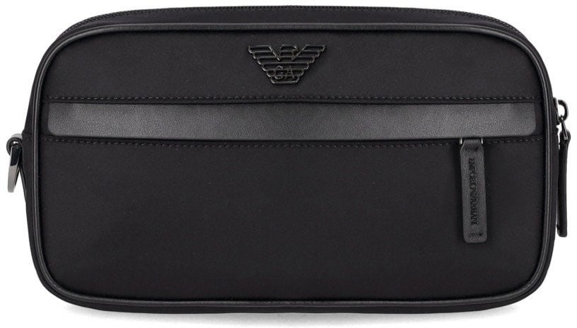 Emporio Armani EMPORIO ARMANI NYLON TOILETRY BAG Zwart