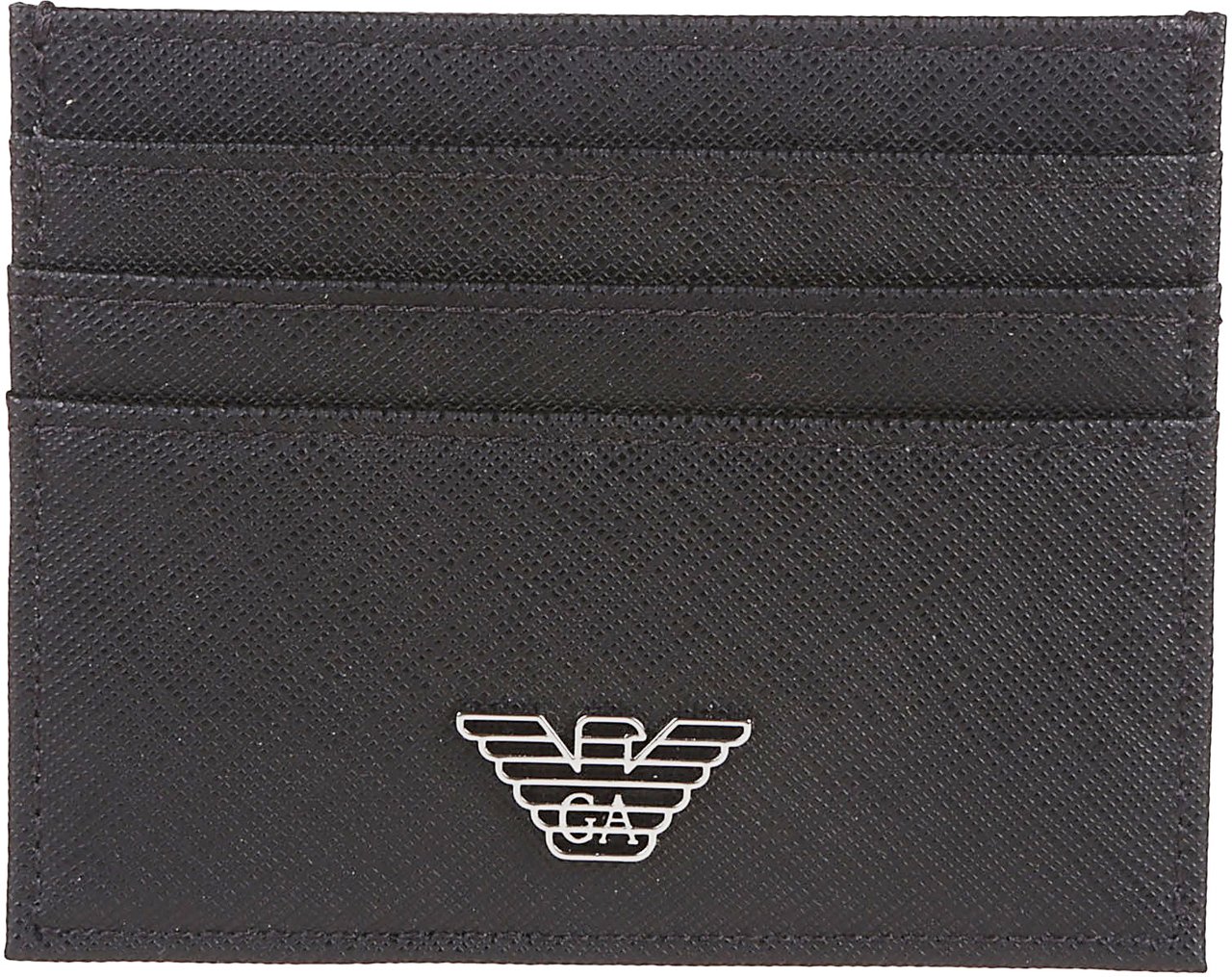 Emporio Armani Logo Plaque Credit Card Holder Black Zwart